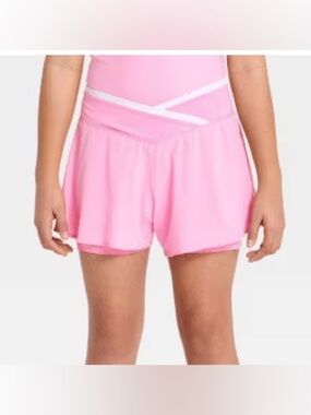 Target All in Motion™ Girls' Crossover Waistband Shorts Pink NWT